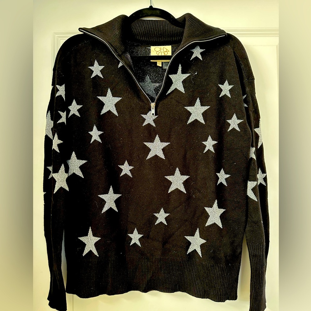 Black & Silver Semi Sparkle - Semi Fitted Sweater.